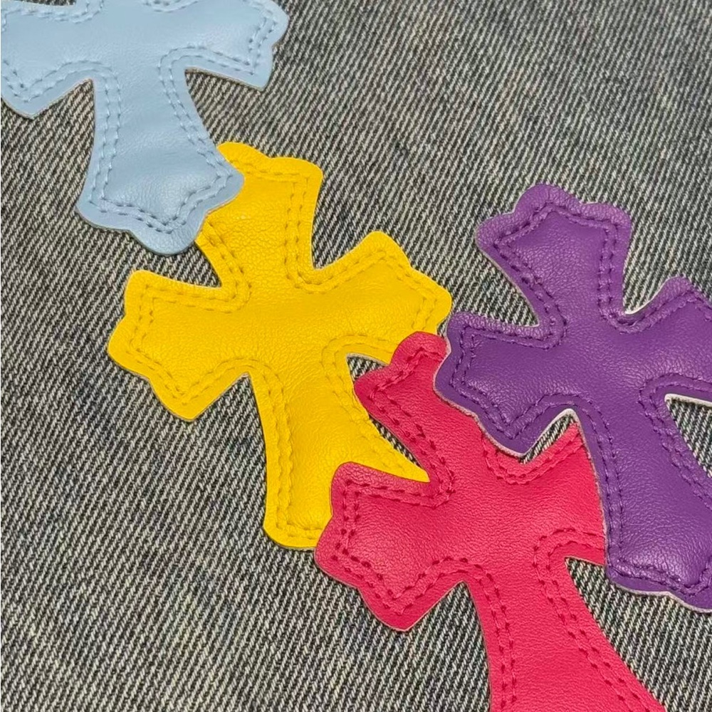 Chrome Hearts Multicolor Patch Straight Leg Jeans - image 5